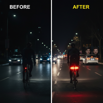 Rechargeable Bike Tail Light with Turn Signals Bicycle Rear Light Wireless Remote Control Warning Cycling Light for Night Riding