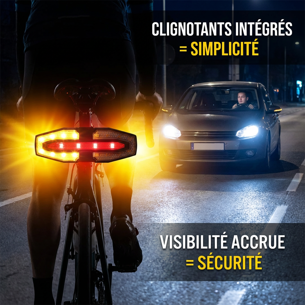 Rechargeable Bike Tail Light with Turn Signals Bicycle Rear Light Wireless Remote Control Warning Cycling Light for Night Riding