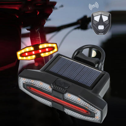 Rechargeable Bike Tail Light with Turn Signals Bicycle Rear Light Wireless Remote Control Warning Cycling Light for Night Riding